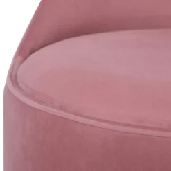Drehbarer Samt Polsterhocker in Altrosa mit Gold - Fanandro