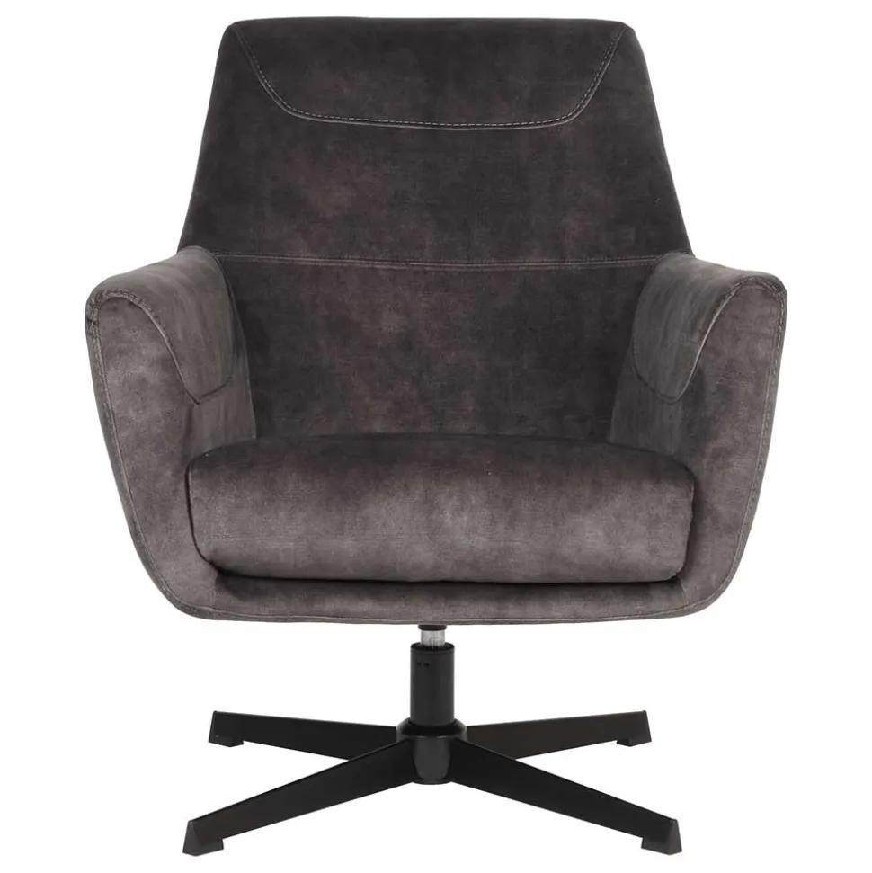 Drehbarer Sessel in Anthrazit Veloursbezug - Sigatoka