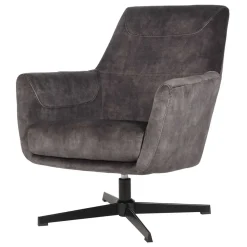 Drehbarer Sessel in Anthrazit Veloursbezug - Sigatoka