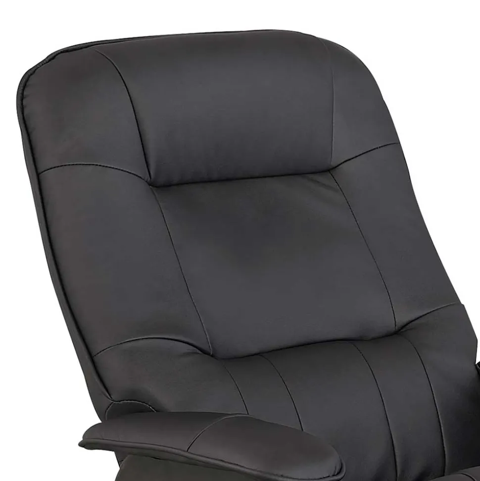 Drehbarer Sessel mit Hocker in Schwarz - Fidarela (zweiteilig)