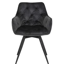 Drehbarer Stuhl in Anthrazit Velours - Ernestan (2er Set)