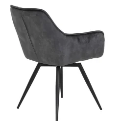 Drehbarer Stuhl in Anthrazit Velours - Ernestan (2er Set)