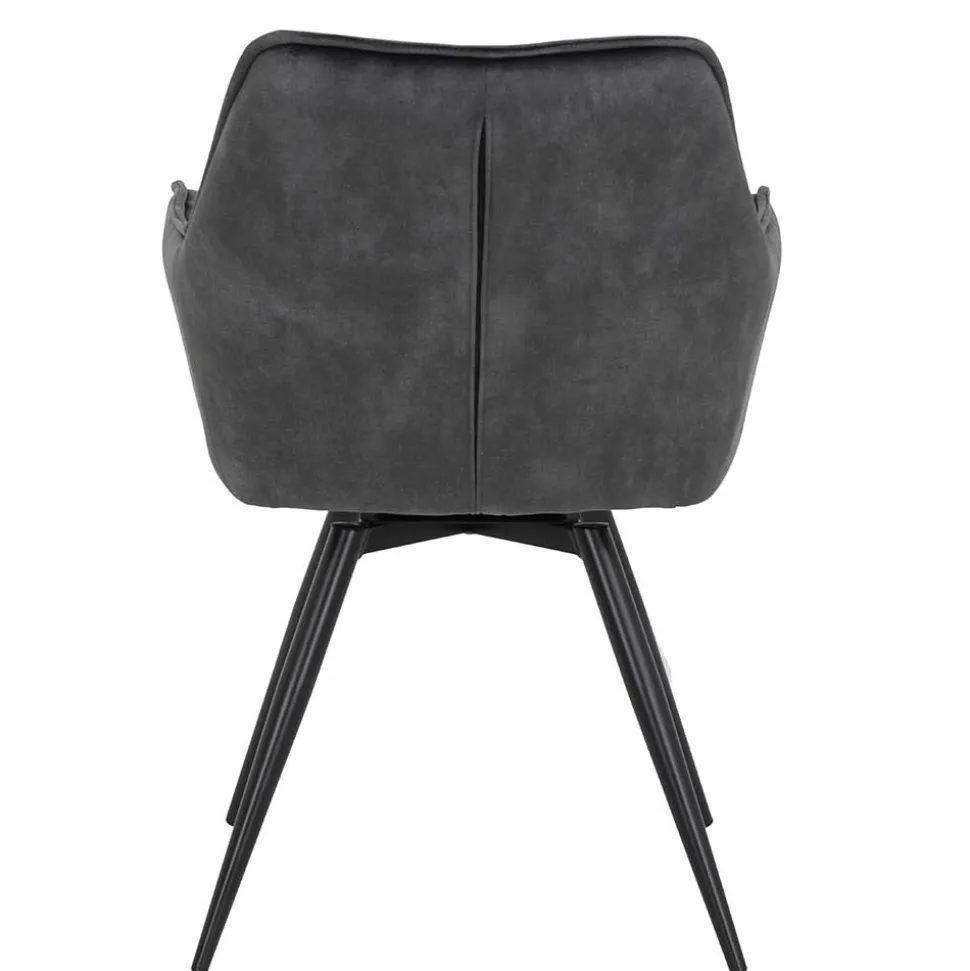 Drehbarer Stuhl in Anthrazit Velours - Ernestan (2er Set)