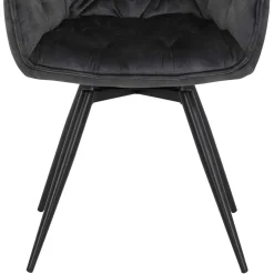 Drehbarer Stuhl in Anthrazit Velours - Ernestan (2er Set)