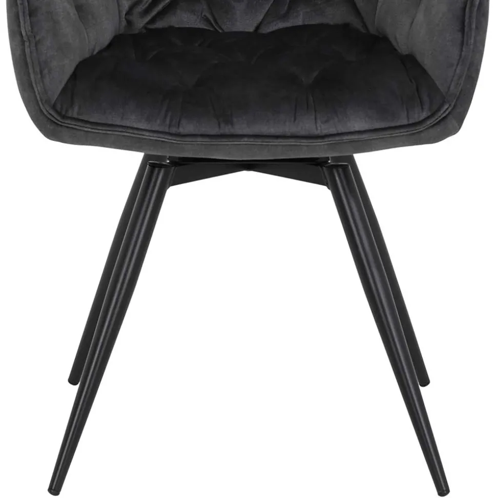 Drehbarer Stuhl in Anthrazit Velours - Ernestan (2er Set)