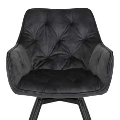 Drehbarer Stuhl in Anthrazit Velours - Ernestan (2er Set)