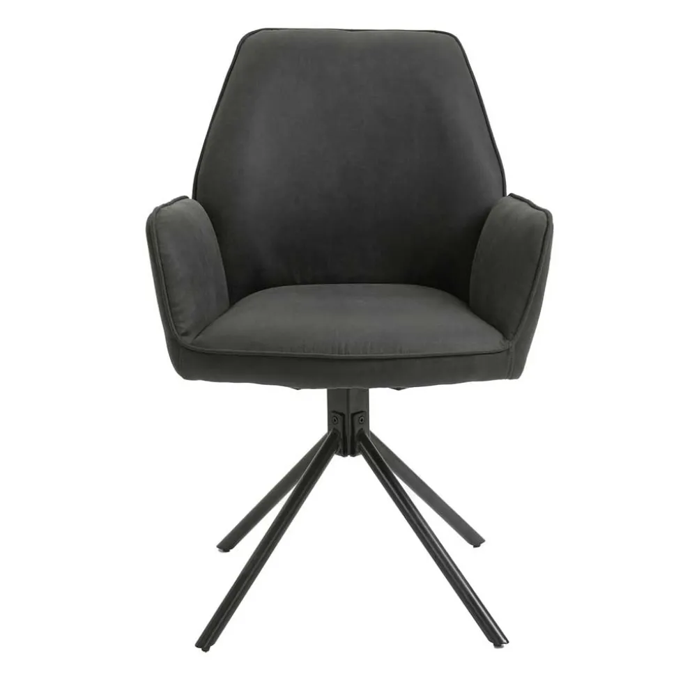 Drehbarer Tischsessel in Anthrazit - Iljana (2er Set)