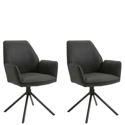 Drehbarer Tischsessel in Anthrazit - Iljana (2er Set)