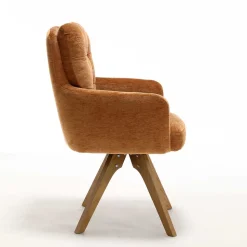 Drehbarer Tischsessel in Ockergelb - Manu (2er Set)