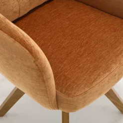 Drehbarer Tischsessel in Ockergelb - Manu (2er Set)