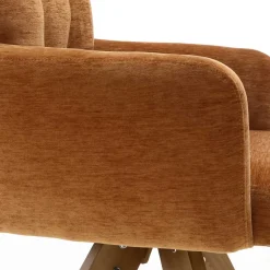 Drehbarer Tischsessel in Ockergelb - Manu (2er Set)