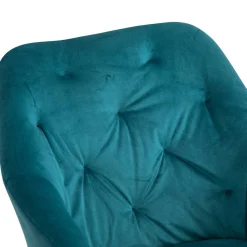 Drehbarer Tischsessel in Türkis Samt - Bettyva