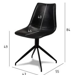 Drehbares Küchenstuhl-Set in Schwarz - Pravoria (2er Set)