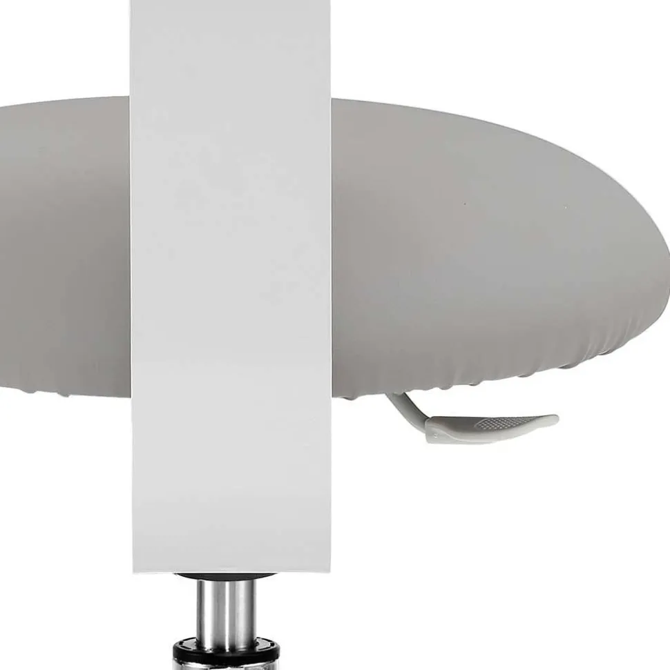 Drehhocker mit Lehne in Grau & Alu - Liony