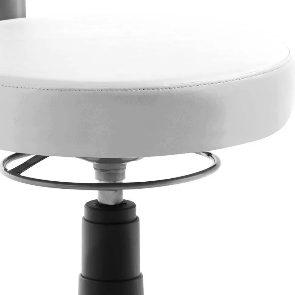 Drehhocker mit Lehne in Weiß & Schwarz - Diamony