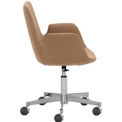 Drehstuhl mit Armlehnen in Hellbraun Microfaser - Croco