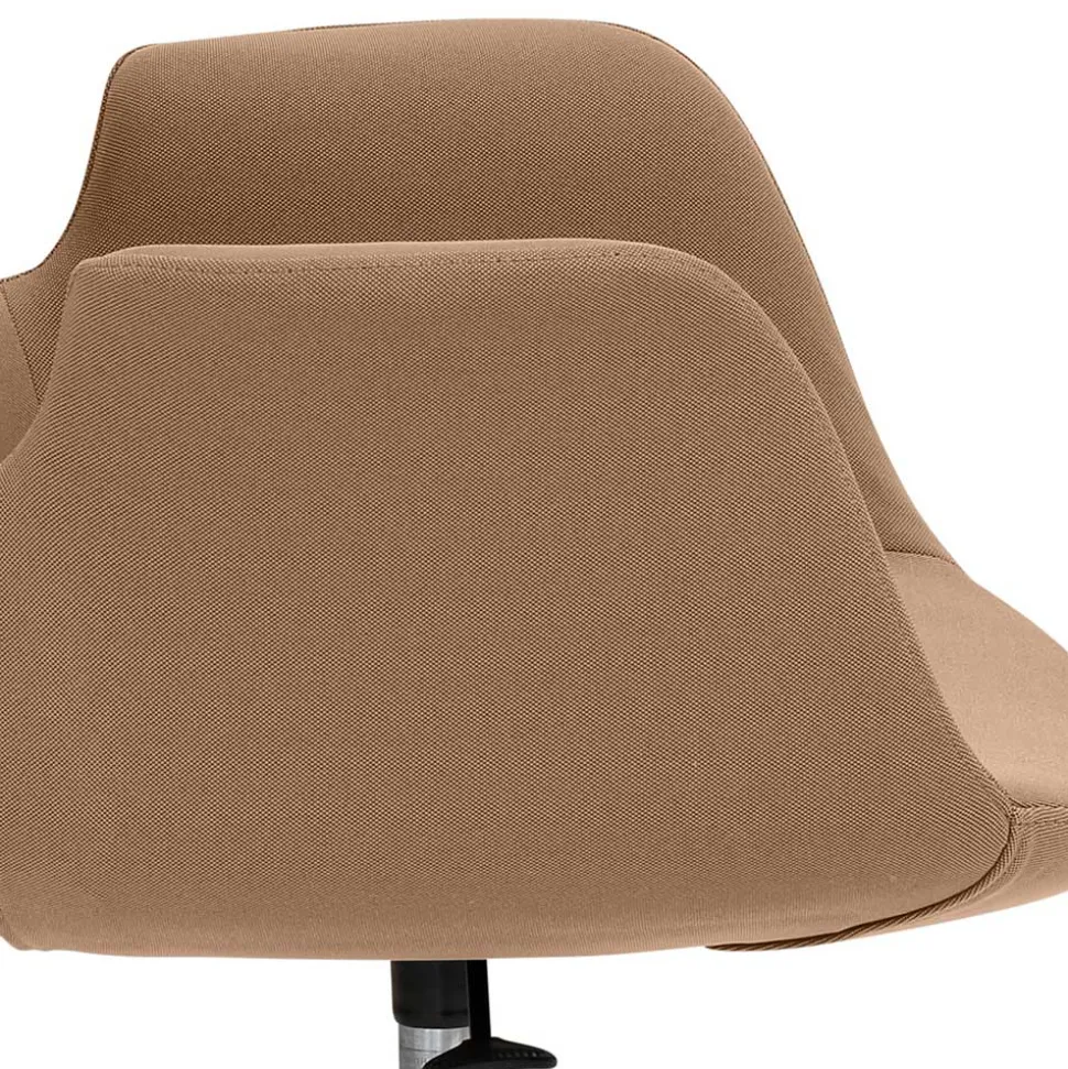 Drehstuhl mit Armlehnen in Hellbraun Microfaser - Croco