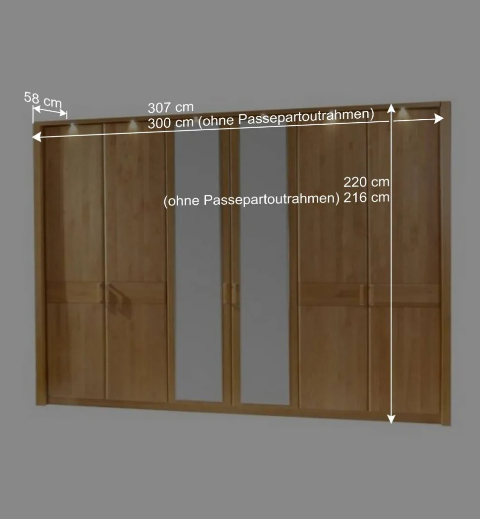 Drehtürenschrank Bordeaux aus Erle