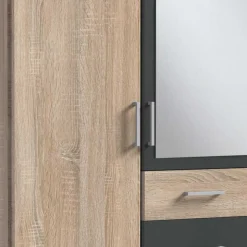 Drehtürenschrank in Eiche Sägerau Optik - Danah