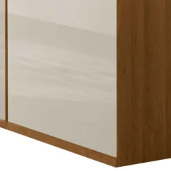 Drehtürenschrank mit Glasfront in Beige - Emdsiva