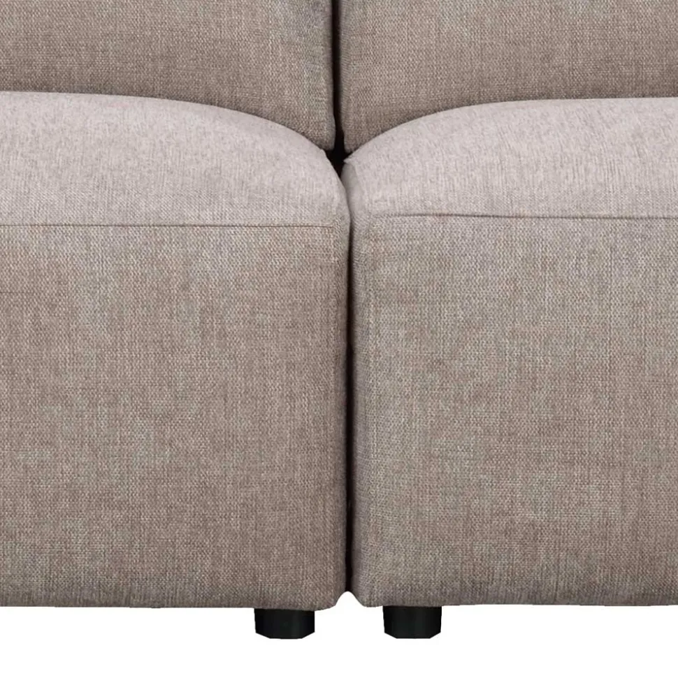 Dreier Sofa aus Webstoff in Beige - Adamantia