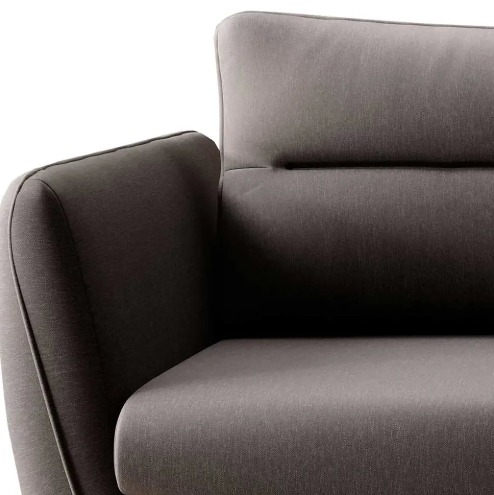 Dreisitzer Bettsofa in Dunkelbraun meliert - Goal