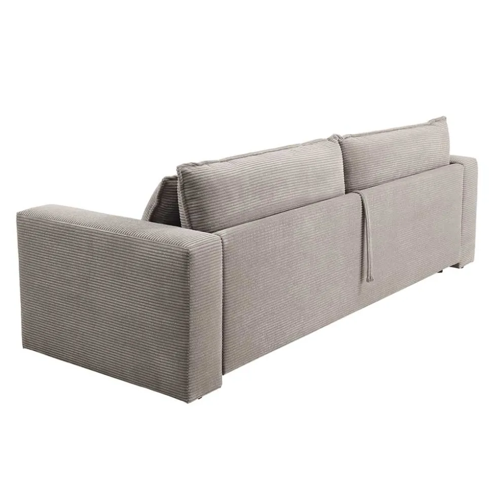 Dreisitzer Bettsofa in Hellbraun Cord - Anyna