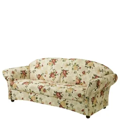 Dreisitzer Couch mit Rosen Stoffbezug - Bracas