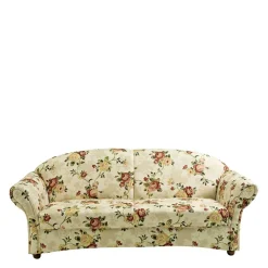 Dreisitzer Couch mit Rosen Stoffbezug - Bracas