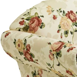 Dreisitzer Couch mit Rosen Stoffbezug - Bracas