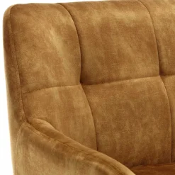 Dreisitzer Esstisch Polsterbank in Ocker Velours - Cacassa