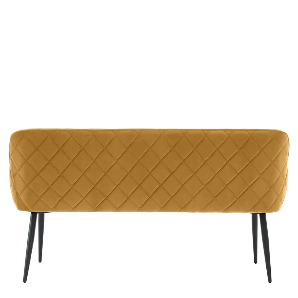 Dreisitzer Esstischbank in Senfgelb Samt - Ligurian