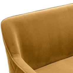 Dreisitzer Esstischbank in Senfgelb Samt - Ligurian