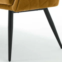 Dreisitzer Esstischbank in Senfgelb Samt - Ligurian