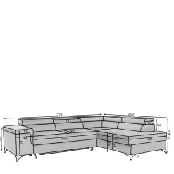 Dreisitzer Funktionscouch in Cremeweiß - Cryptos