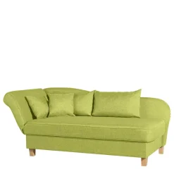 Dreisitzer Polsterliege in Gelbgrün mit Buche - Blace