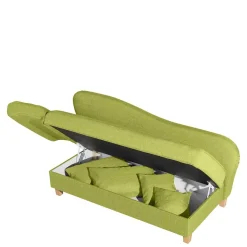 Dreisitzer Polsterliege in Gelbgrün mit Buche - Blace