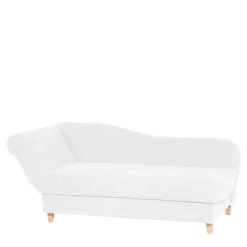 Dreisitzer Recamiere in Cremeweiß mit Buche - Vramossa