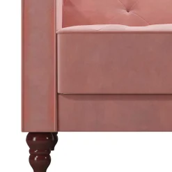 Dreisitzer Schlafcouch in Rosa Samtbezug - Norteba