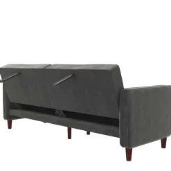 Dreisitzer Schlafcouch in Grau Samt - Lessia