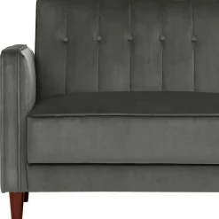 Dreisitzer Schlafcouch in Grau Samt - Lessia