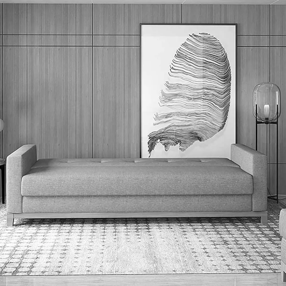 Dreisitzer Schlafsofa in Dunkelblau Velours - MissP