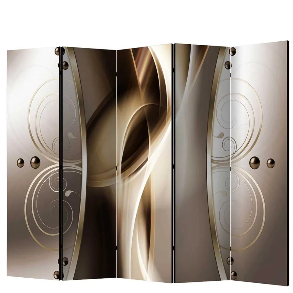 Druck Paravent mit elegantem Motiv in Grau Brau - Lozenna
