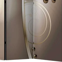 Druck Paravent mit elegantem Motiv in Grau Brau - Lozenna