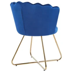 Dunkelblaue Muschelstühle aus Samt - Ryan (2er Set)