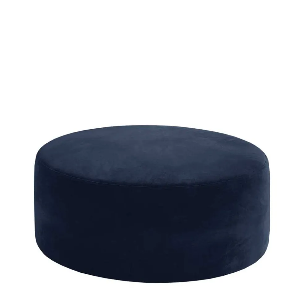 Dunkelblauer Sitzhocker aus Samt - Blou