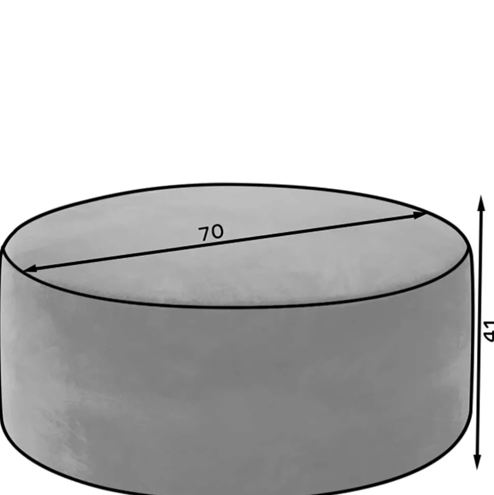 Dunkelblauer Sitzhocker aus Samt - Blou