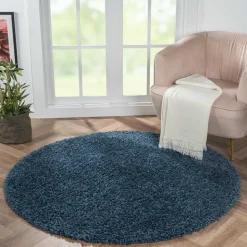 Dunkelblauer Teppich mit 150 cm Durchmesser - Asnes