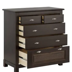 Dunkelbraune Kommode mit fünf Schubladen - Sikulav