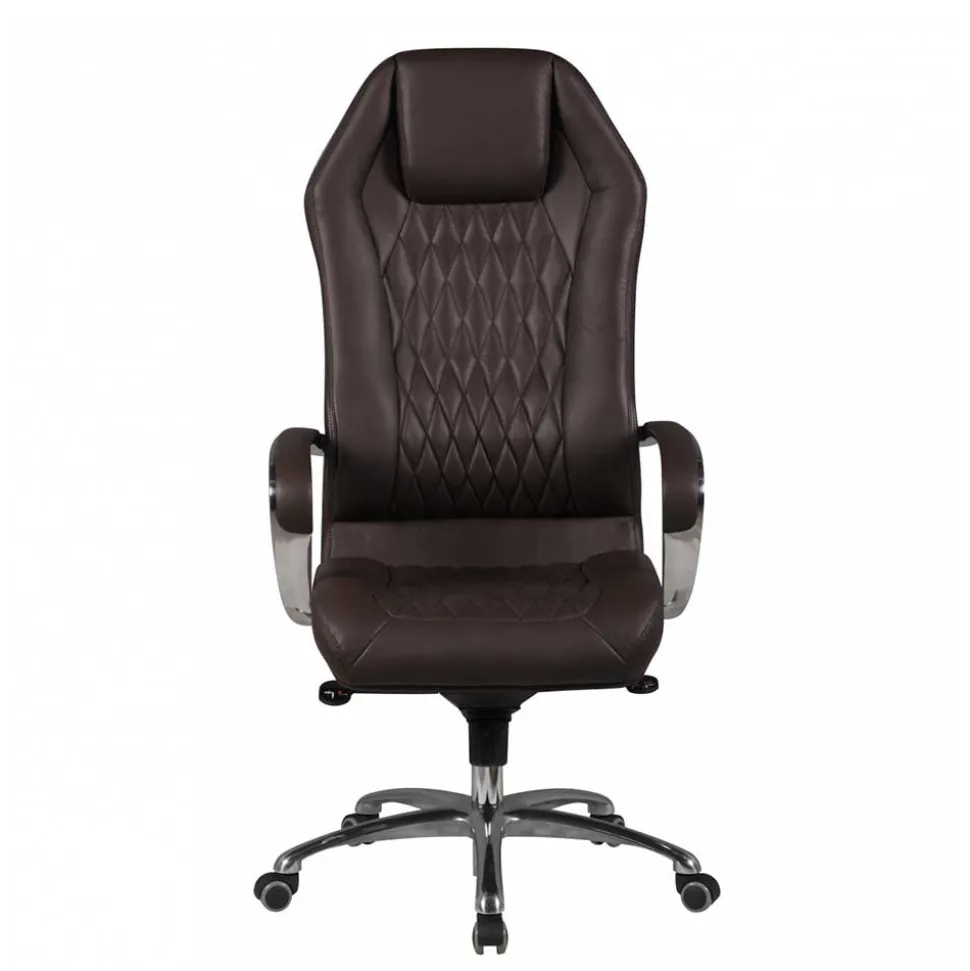 Dunkelbrauner Chefsessel aus Leder - Montigue